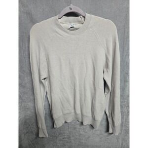 Zara Womens Light Beige Textured Knit Raglan Long Sleeve‎ Crewneck Sweater Small